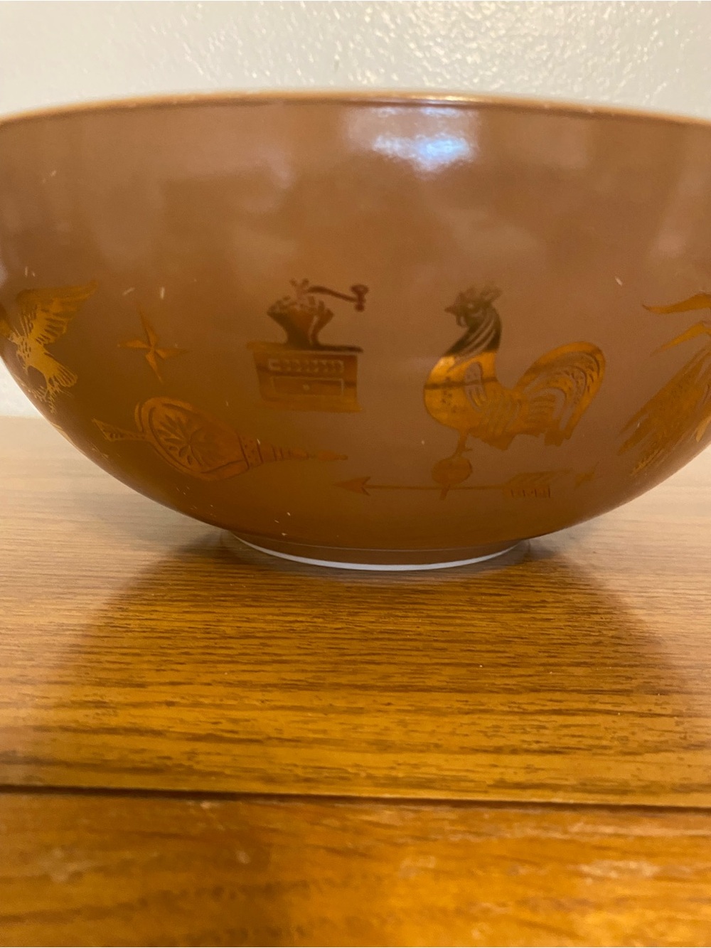 Pyrex Brown Vintage Rooster Mixing Bowl